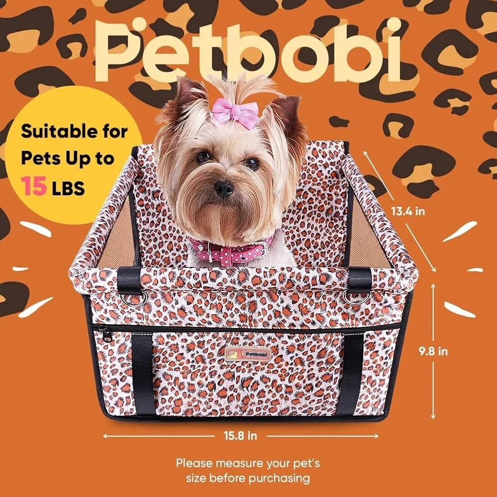 Petbobi Pet Car Booster Seat - Leopard Print